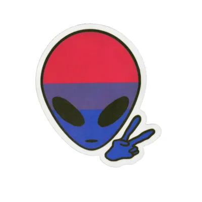 Sticker, Pride Bi Alien, Bi #216* Sticker, Pride Bi Alien, Bi #216*