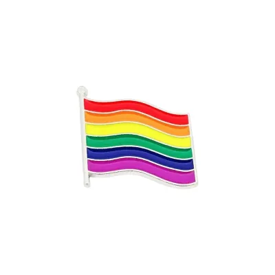 Pride Pin "Flagge Rainbow" 25x22mm - Emaille Weißblech - LGBTQ Pride Accessoire. Pride Shop Deutschland. Bild 1