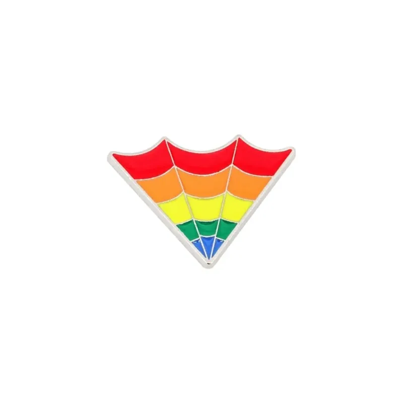 Fächer Regenbogenfarben Pride Pin - 27x23mm Emaille, Weißblech, Pride Accessoire. Pride Shop Deutschland. Bild 1
