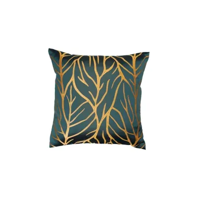 Kissen Verzweigungen, Nachtblau Bronze Edel-Jacquard - 45x45cm Bild 1