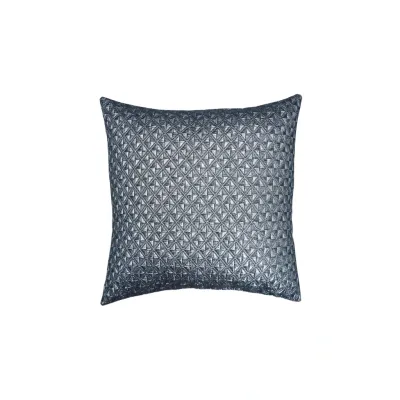 Kissen Rauten in Metallic Silber Brokatstoff, 45x45cm - Handmade Bild 1