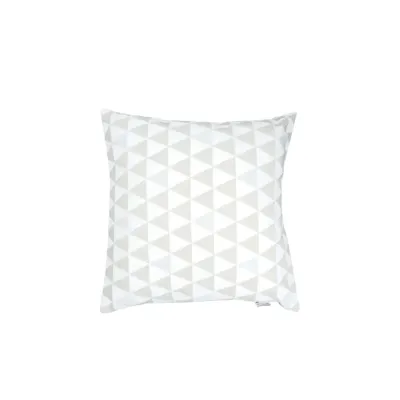 Kissen Dreiecke geometrisch Sand-Beige Jacquardstoff, 45x45cm - Handmade Bild 1