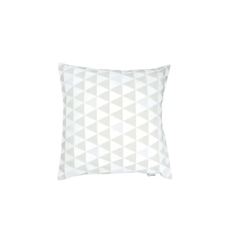 Kissen Dreiecke geometrisch Sand-Beige Jacquardstoff, 45x45cm - Handmade Kissen Dreiecke geometrisch Sand-Beige Jacquardstoff, 45x45cm - Handmade Bild 1
