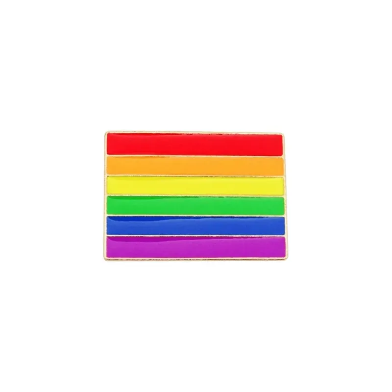 Pride Pin "Flagge Rainbow" 32x23mm - Emaille Messing - Pride Accessoire Regenbogenflagge. Pride Shop Deutschland. Bild 1