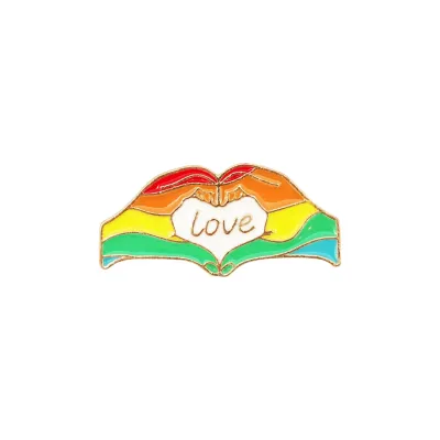 Pin Pin "Hands with Love" 32x15mm - Emaille Messing - Pride Accessoire