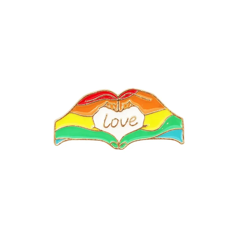 Pin "Hands with Love" 32x15mm - Emaille Messing - Pride Accessoire