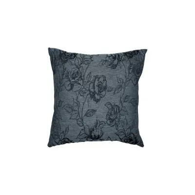 Kissen Black Roses Jarcquardstoff, 45x45cm - Handmade Bild 1