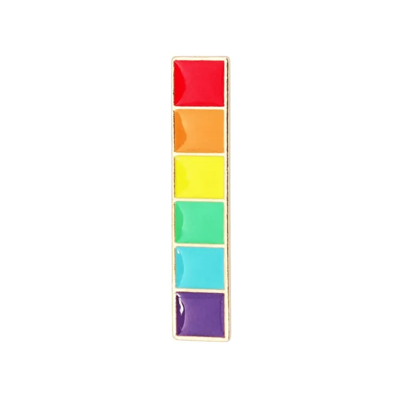 Pride Pin "Regenbogen Leiste" 35x8mm - Emaille Messing - Pride Accessoire im Pride Shop Deutschland. Bild 1