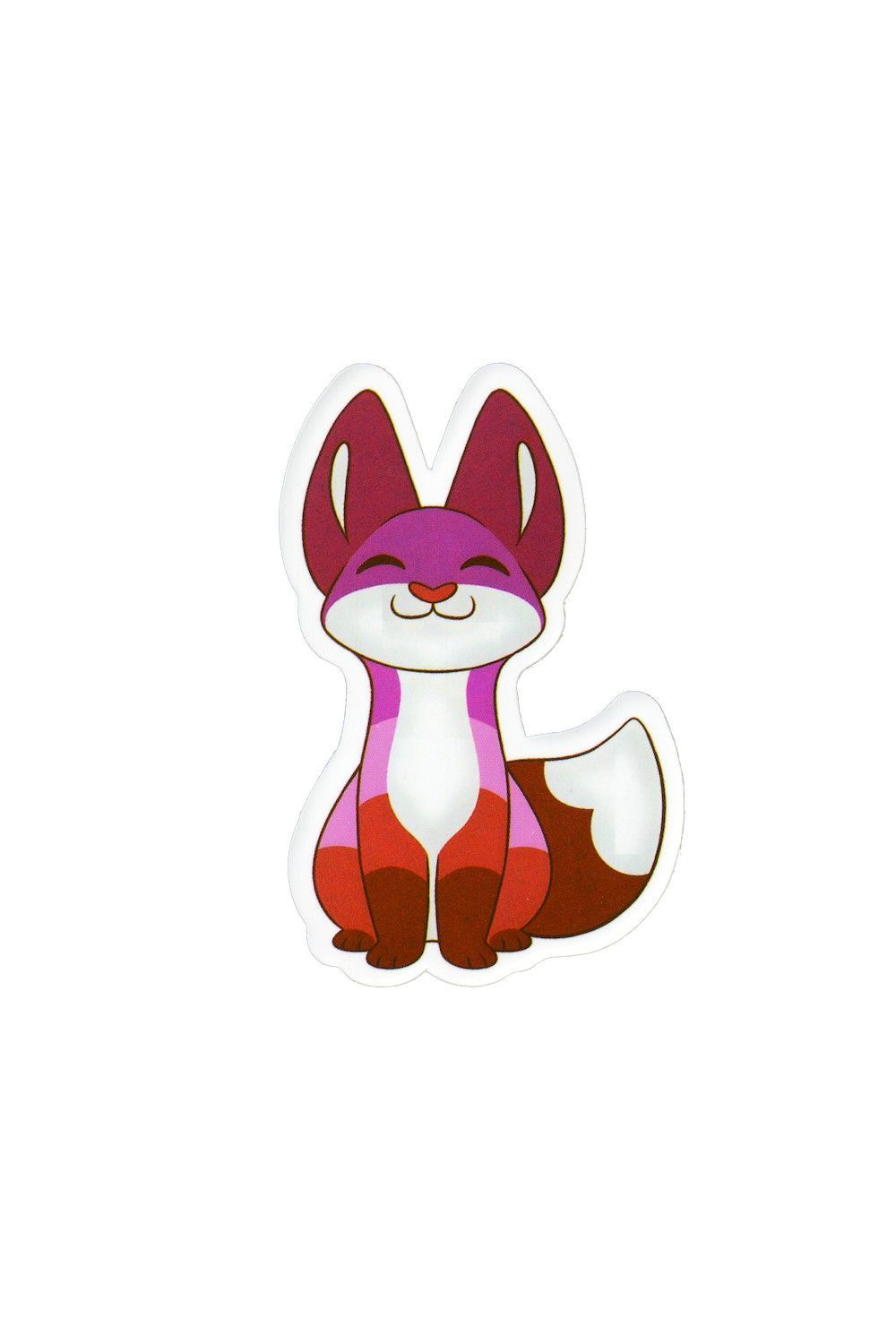 Sticker, Pride Lesbian smiling Fox, Lesbian #46* Sticker, Pride Lesbian smiling Fox, Lesbian #46*