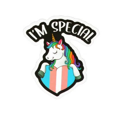Sticker, Pride Trans Unicorn I'm Special, Trans #186* Sticker, Pride Trans Unicorn I'm Special, Trans #186*
