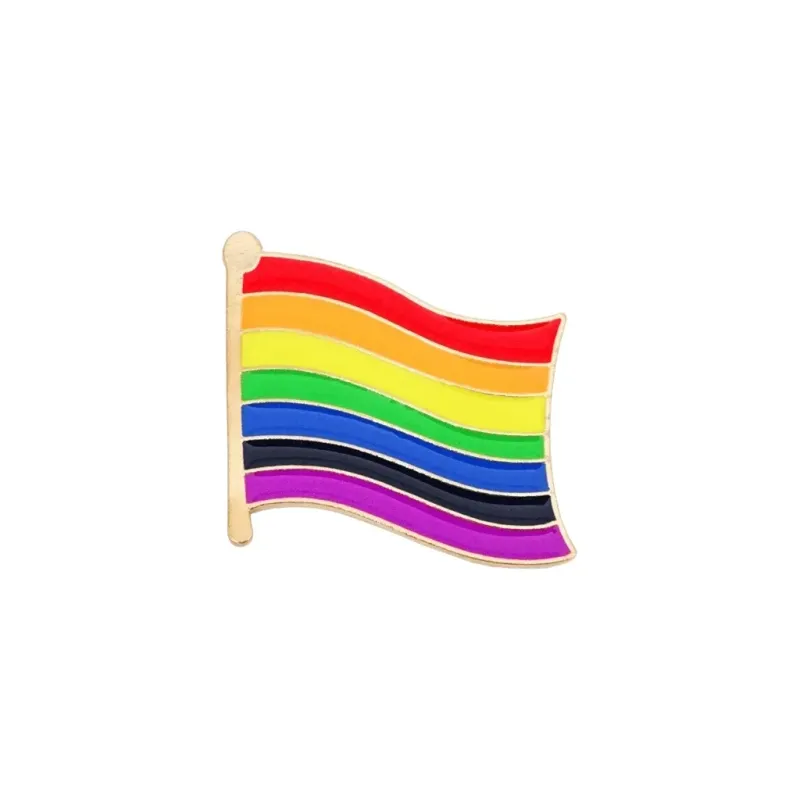 Pin Pride Pin "Flagge Rainbow" 40x30mm - Emaille Messing - Pride Accessoire. Pride Shop Deutschland. Bild 1