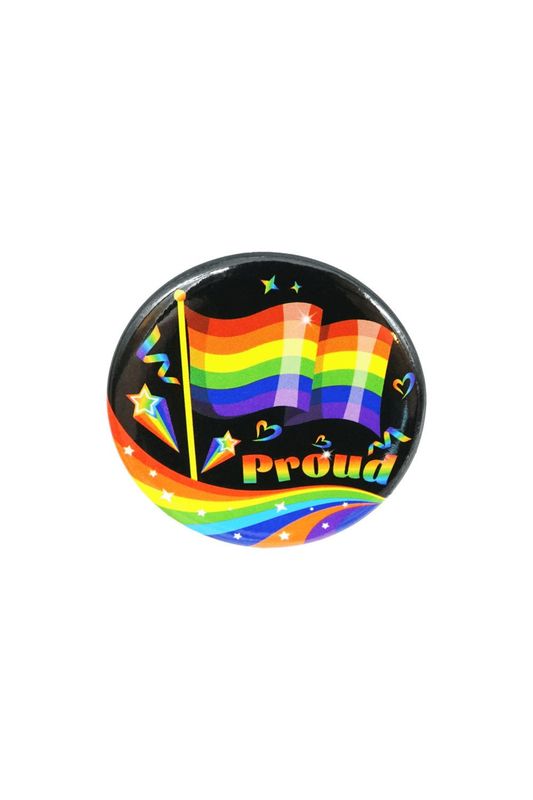 Button Button "Proud Flagge" 40mm - Pride Anstecker