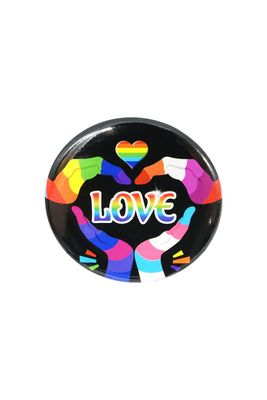 Button "Love-Hands" 40mm - Pride Anstecker
