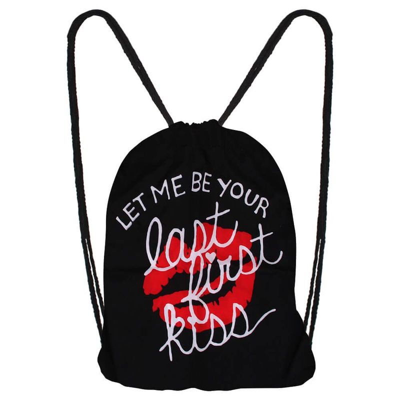 Let me be your Last First Kiss Gymbag - Schwarz Rot Weiß, Pride Tasche Let me be your Last First Kiss Gymbag - Schwarz Rot Weiß, Pride Tasche