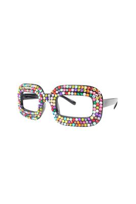 Brille, Partybrille ohne Glas mit Rainbow Strasssteinen am Rahmen - Pride Accessoire