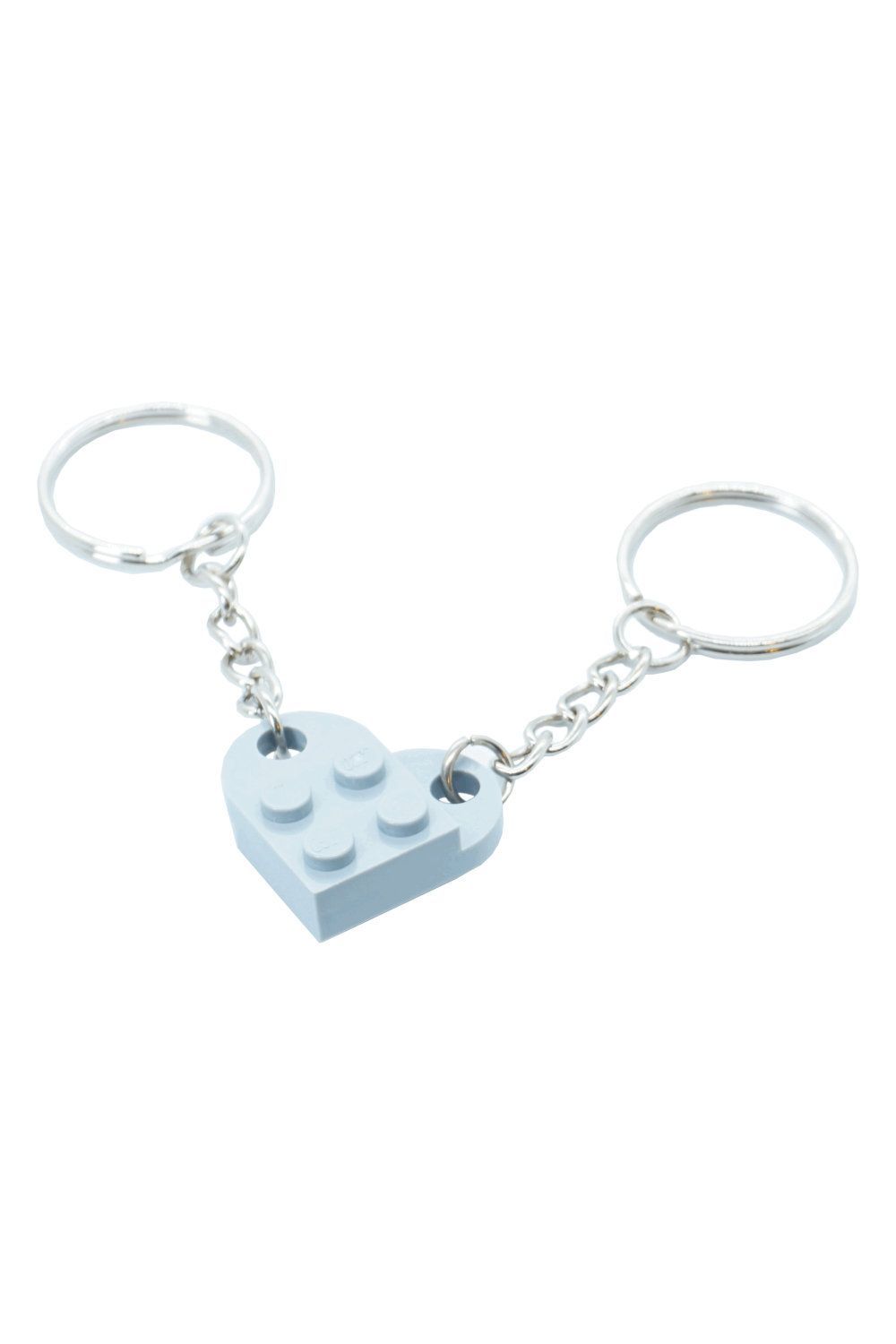 Schlüsselanhänger - Herz gefertigt aus LEGO® Steinen - Handmade - Medium Stone Grey - Pride Accessoire Schlüsselanhänger - Herz gefertigt aus LEGO® Steinen - Handmade - Medium Stone Grey - Pride Accessoire