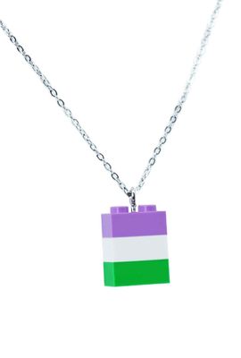 Genderqueer Pride Halskette gefertigt aus LEGO® Steinen - Handmade Genderqueer Pride Halskette gefertigt aus LEGO® Steinen - Handmade
