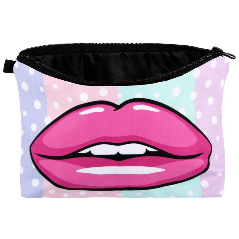 Kosmetiktasche Kosmetiktasche "Pink Lips", Weiße Punkte auf Pastell - Pride