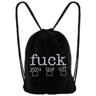 Gymbag Gymbag "fuck you me off" weiß schwarz - Pride Tasche