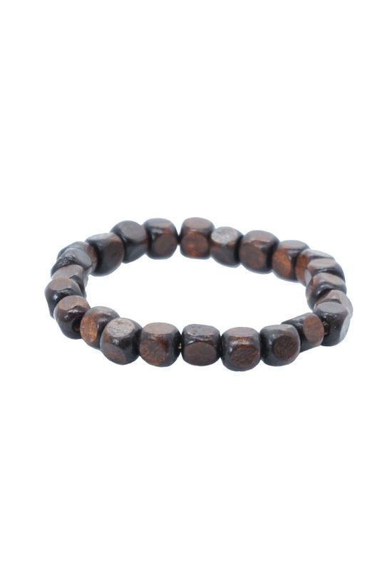 Armband Armband "Rustic-Timber" mahagonibraunes Holzwürfelarmband, Gummizug - Pride Schmuck