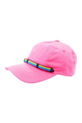 Pinkes Cap mit Rainbow Stripe Belt Applikation - Pride