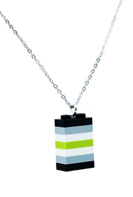 Agender Pride Halskette gefertigt aus LEGO® Steinen - Handmade Agender Pride Halskette gefertigt aus LEGO® Steinen - Handmade