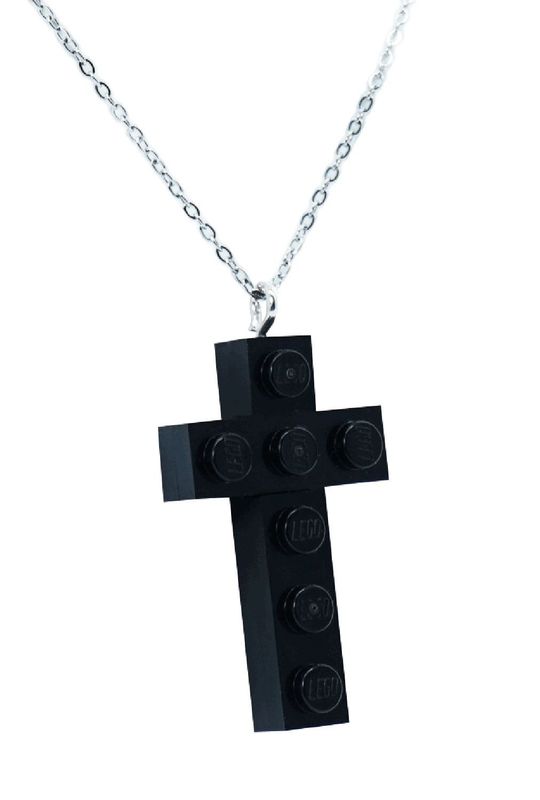 Kreuz Kreuz "Black Cross" Halskette gefertigt aus LEGO® Steinen - Handmade