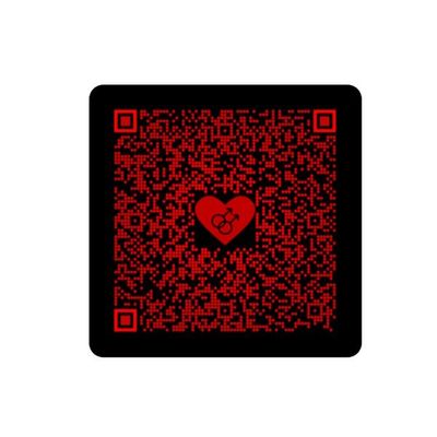 QR-Code QR-Code "Mr & Mr" Hochglanz Laptopsticker - Rot Schwarz