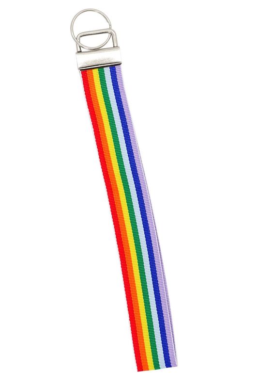 Handgemachtes LGBTQ+ Rainbow Schlüsselband, Bunt - 22cm