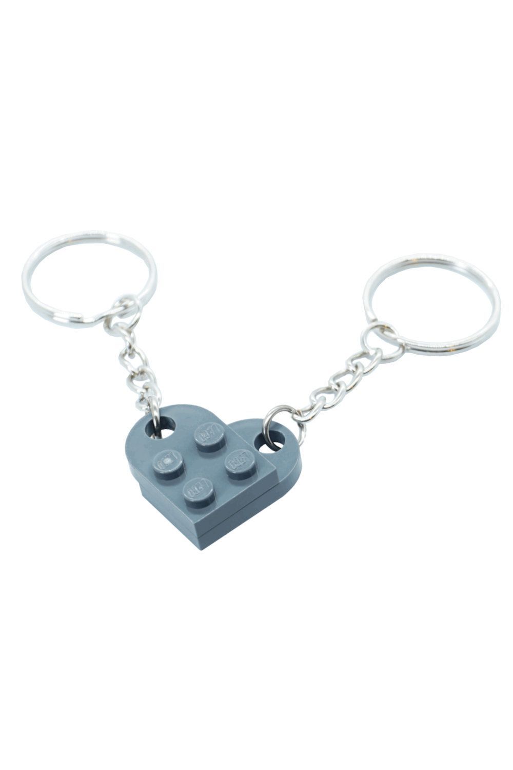 Schlüsselanhänger - Herz gefertigt aus LEGO® Steinen - Handmade - Dark Stone Grey - Pride Accessoire Schlüsselanhänger - Herz gefertigt aus LEGO® Steinen - Handmade - Dark Stone Grey - Pride Accessoire