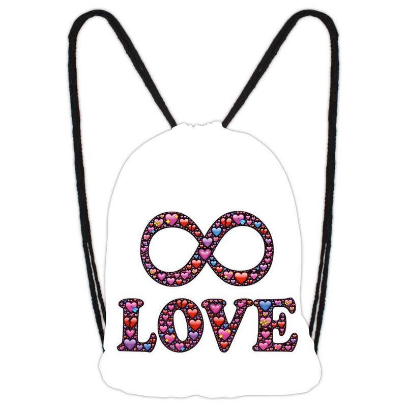 Gymbag Gymbag "Infinite Love" bunte Herzen auf weißem Grund - Pride Tasche