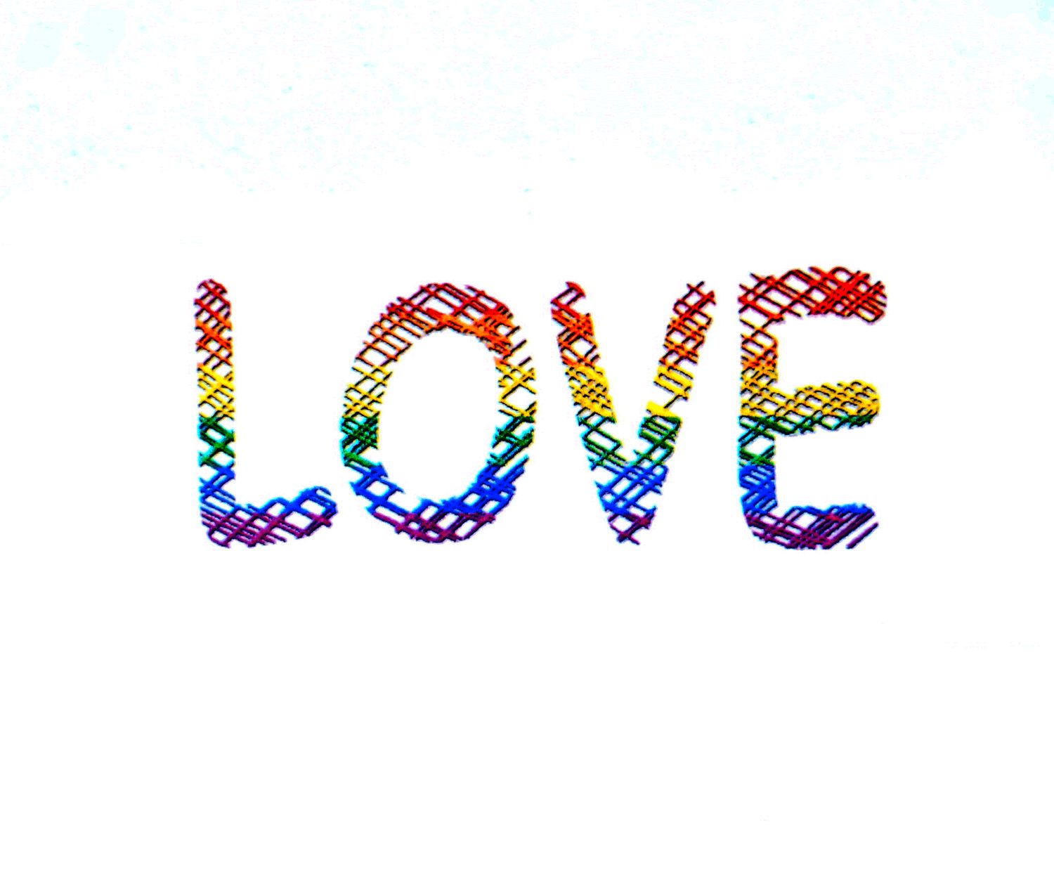 Sticker, Aufkleber Pride-Gitterlove, Hochglanz Weiß Regenbogenfarben, #270 - Pride Laptopsticker