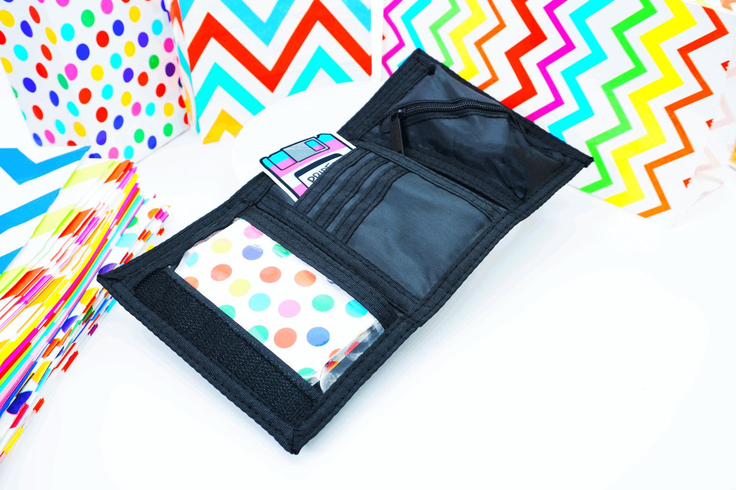 Herz Geldbörse - Schwarzes Wallet, Handbemalt Pride Accessoire