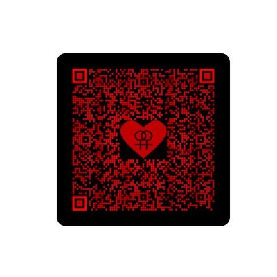 QR-Code "Mrs & Mrs" Hochglanz Laptopsticker - Rot Schwarz