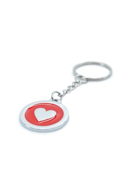 Verchromter Schlüsselanhänger - Herz in Rot und Chrom, Pride Accessoire Verchromter Schlüsselanhänger - Herz in Rot und Chrom, Pride Accessoire