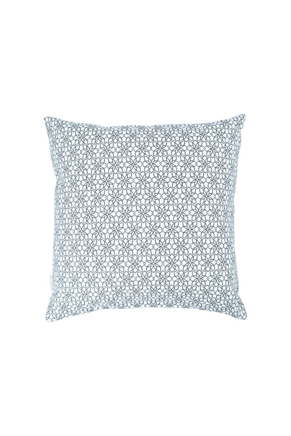 Kissen floral geometrisch hell und grau, 45x45cm - Handmade