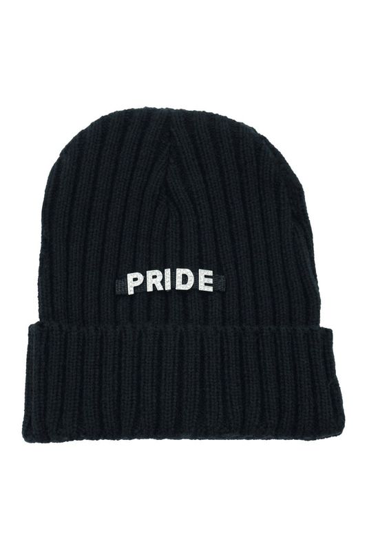 Design Mütze Schwarz mit Chrom-Strass-Lettern - Pride Design Mütze Schwarz mit Chrom-Strass-Lettern - Pride