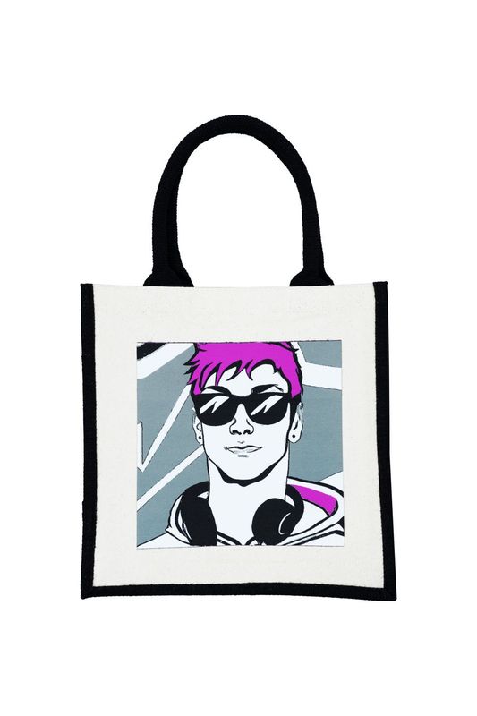 Design Tasche Cool Guy Sonnenbrille Lila Haare Design Tasche Cool Guy Sonnenbrille Lila Haare
