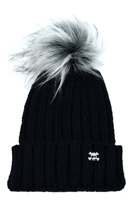 Mütze Skull schwarz mit Bommel Mütze Skull schwarz mit Bommel