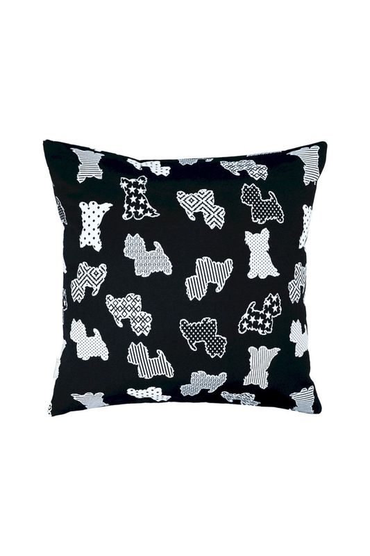 Kissen Hunde Dogs in Schwarz Weiß Premium Jacquardstoff, 45x45cm - Handmade Kissen Hunde Dogs in Schwarz Weiß Premium Jacquardstoff, 45x45cm - Handmade