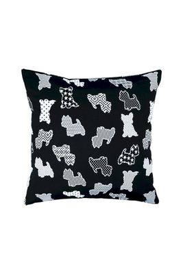 Kissen Hunde Dogs in Schwarz Weiß Premium Jacquardstoff, 45x45cm - Handmade