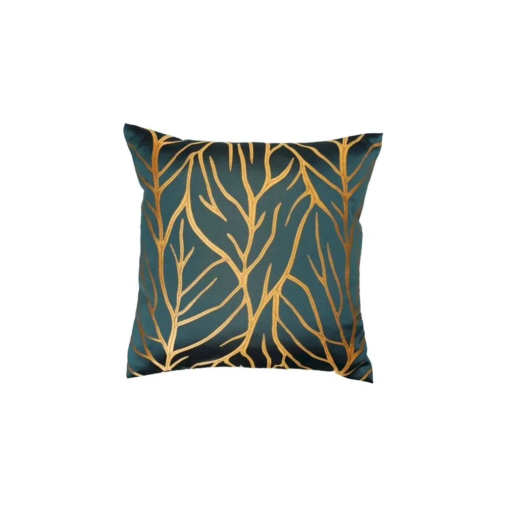 Kissen Verzweigungen, Nachtblau Bronze Edel-Jacquard - 45x45cm Bild 1