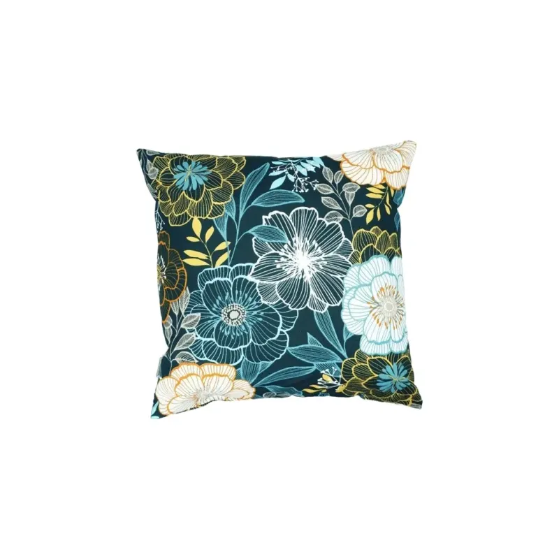 Kissen bunte Blumen Baumwolle Popelinestoff, 45x45cm - Handmade Kissen bunte Blumen Baumwolle Popelinestoff, 45x45cm - Handmade