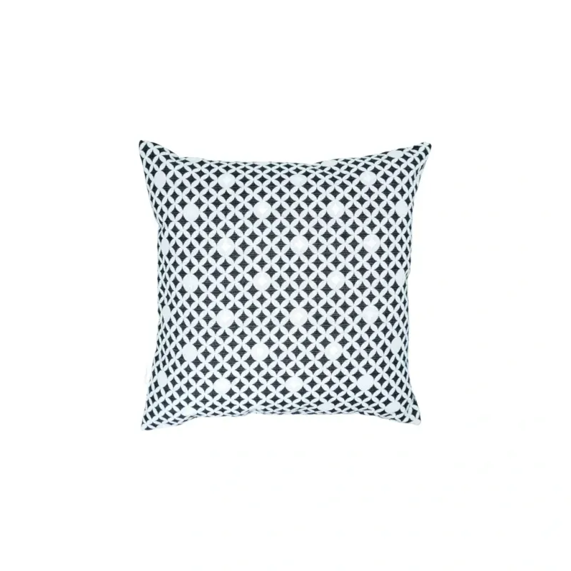 Kissen Rauten und Kreise geometrisch Jacquard grau, schwarz, silbern schimmernd, 45x45cm - Handmade Kissen Rauten und Kreise geometrisch Jacquard grau, schwarz, silbern schimmernd, 45x45cm - Handmade Bild 1