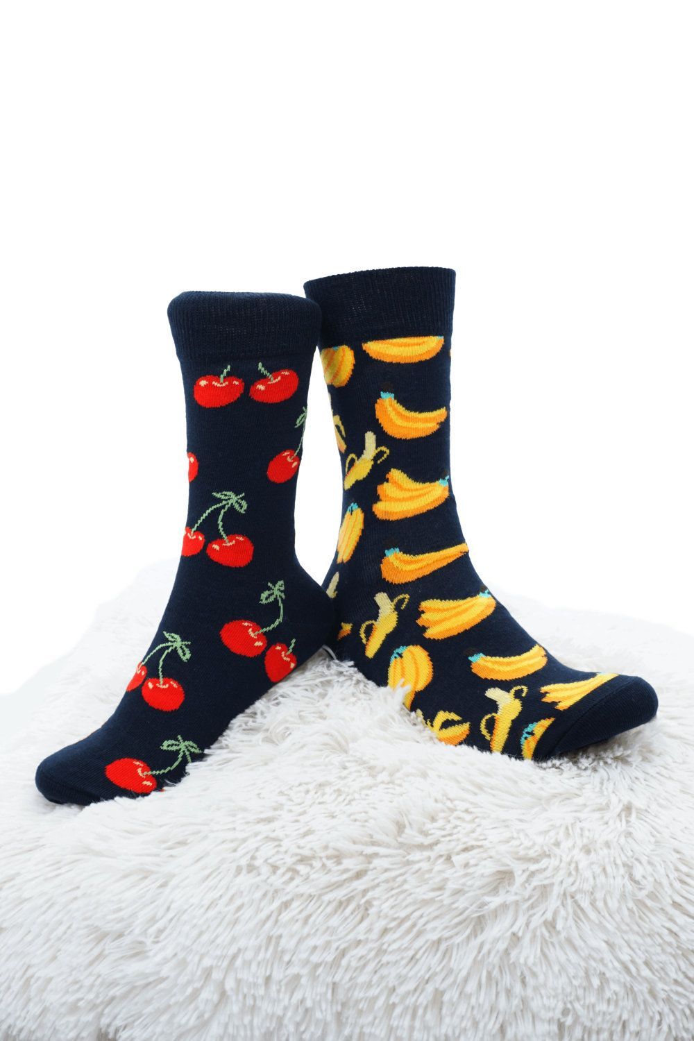 Bunte Cherry Banana Unisex-Socken, Super Soft - 2er Pack Bunte Cherry Banana Unisex-Socken, Super Soft - 2er Pack