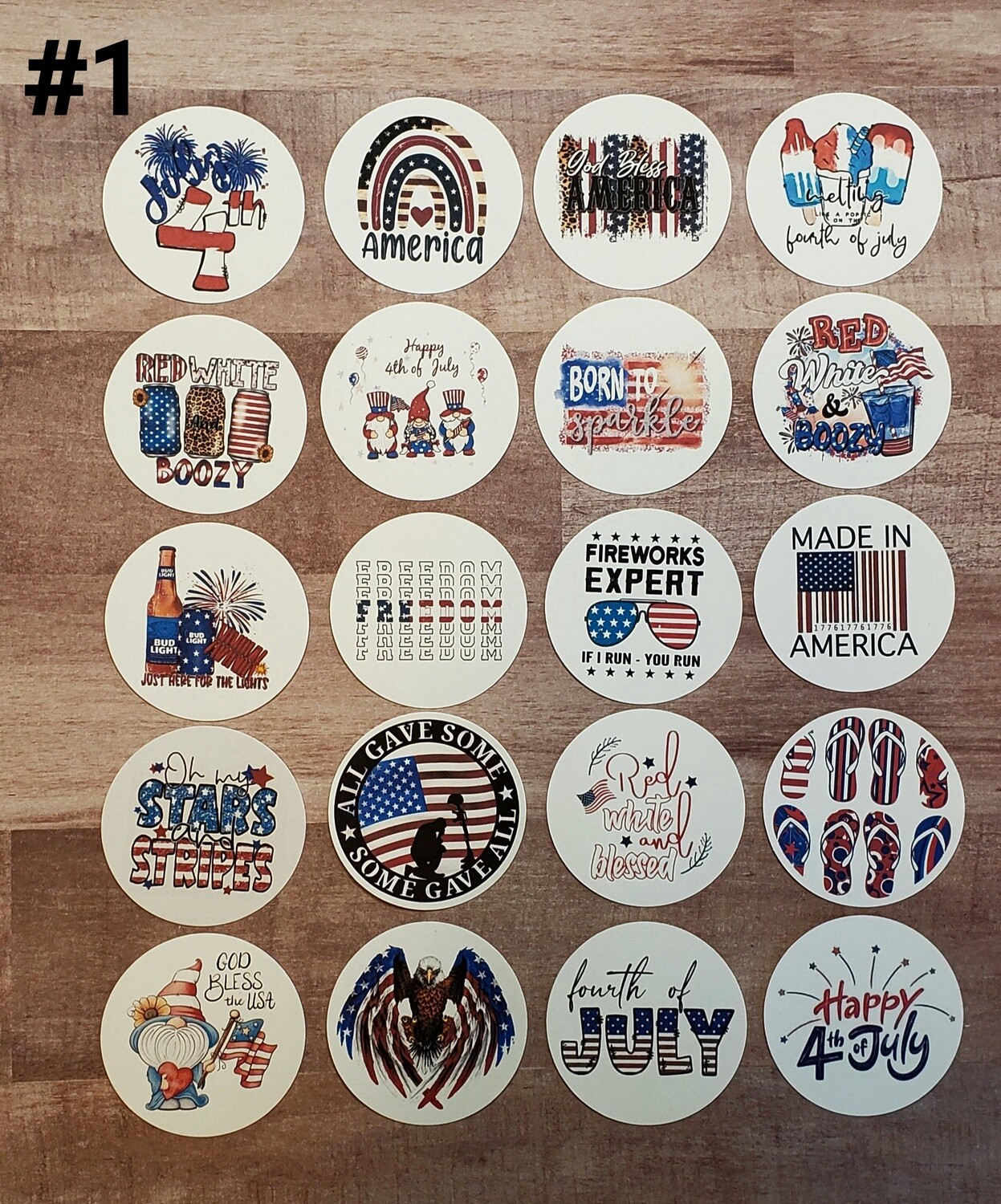 Forth of July Freshy Cardstock Rounds