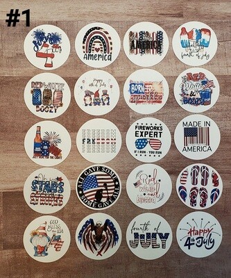 Forth of July Freshy Cardstock Rounds