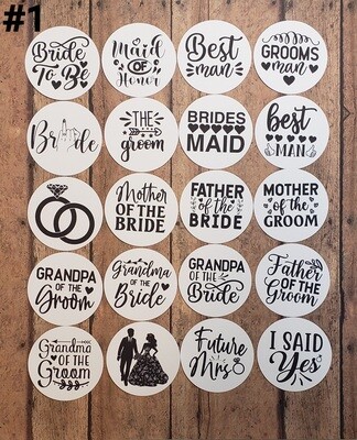 Wedding/Bride/Groom Freshy Cardstock Rounds