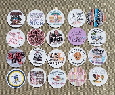 Snarky/Rude/Crude Car Freshy Cardstock Rounds