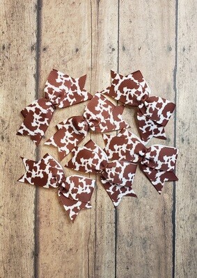 Cow Print Bow/Brown &amp; White/Freshy Bow/2 or 3 Inches